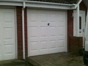White Insulated Roller Garage Door (Before)