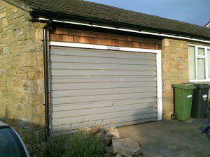 White Insulated Roller Garage Door (Before)