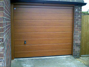 Golden Oak Sectional Garage Door  (After)