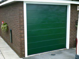 Moss Green Sectional Garage Door (After)