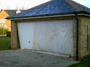 White Georgian Sectional Garage Door (Before)