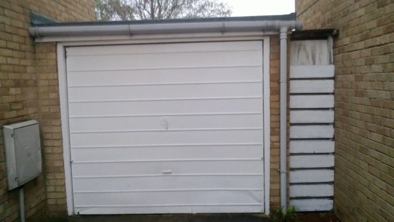 White Up and Over Garage Door (Before)