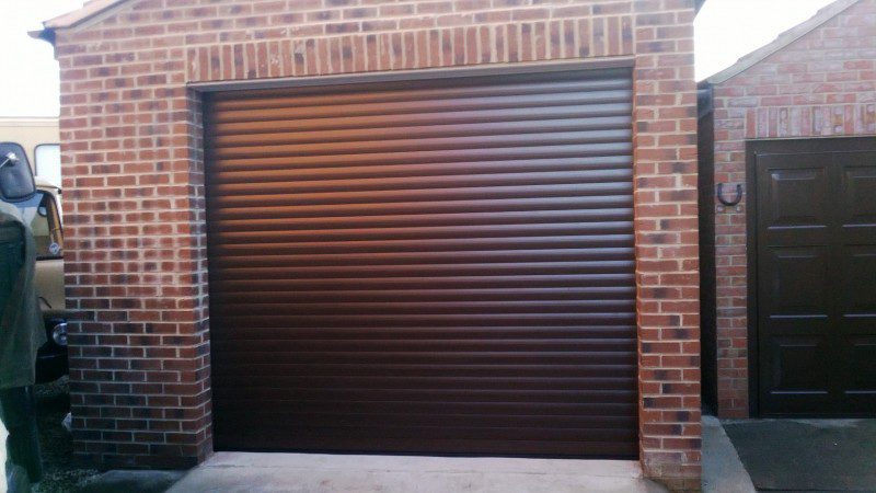 Rosewood Laminated Insulated Roller Door (After)