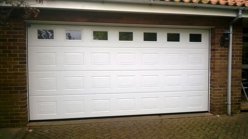  Double size Georgian style sectional door with windows  (After)