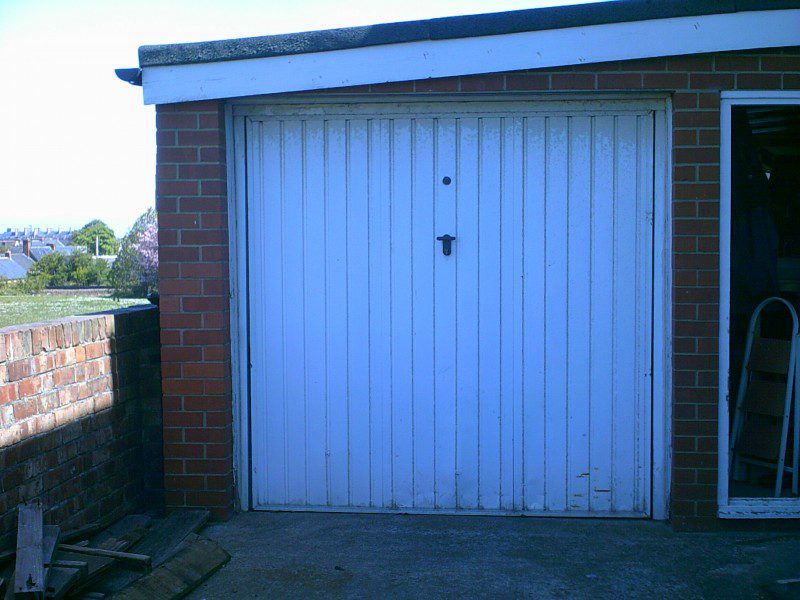 Black Up and Over Garage Door (Before)