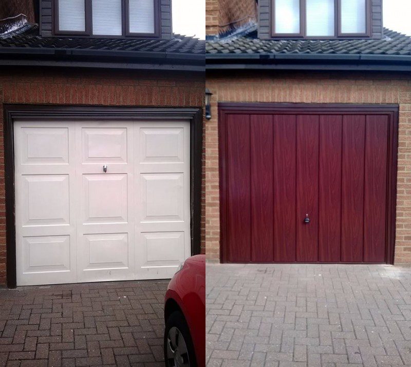 Garador rosewood up and over door  (After)