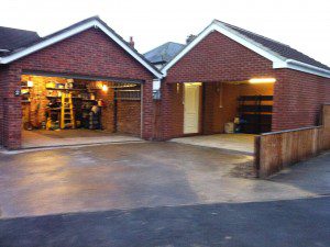 White Georgian Sectional Garage Doors (Before)